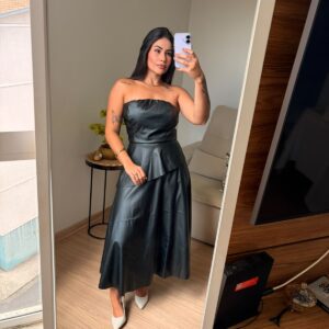 conjunto saia midi courino